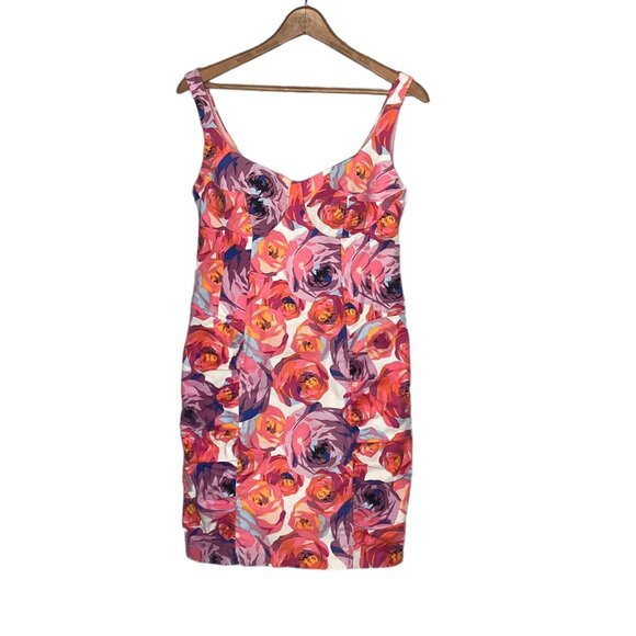 Nanette Lepore Size 2 Anthropologie Pink Purple Floral‎ Ruched Candy Girl Dress - Picture 5 of 8